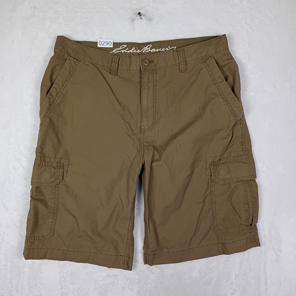 Eddie Bauer Cargo Shorts Mens 35 Brown Cotton Hiking Outdoors Gorpcore Workwear